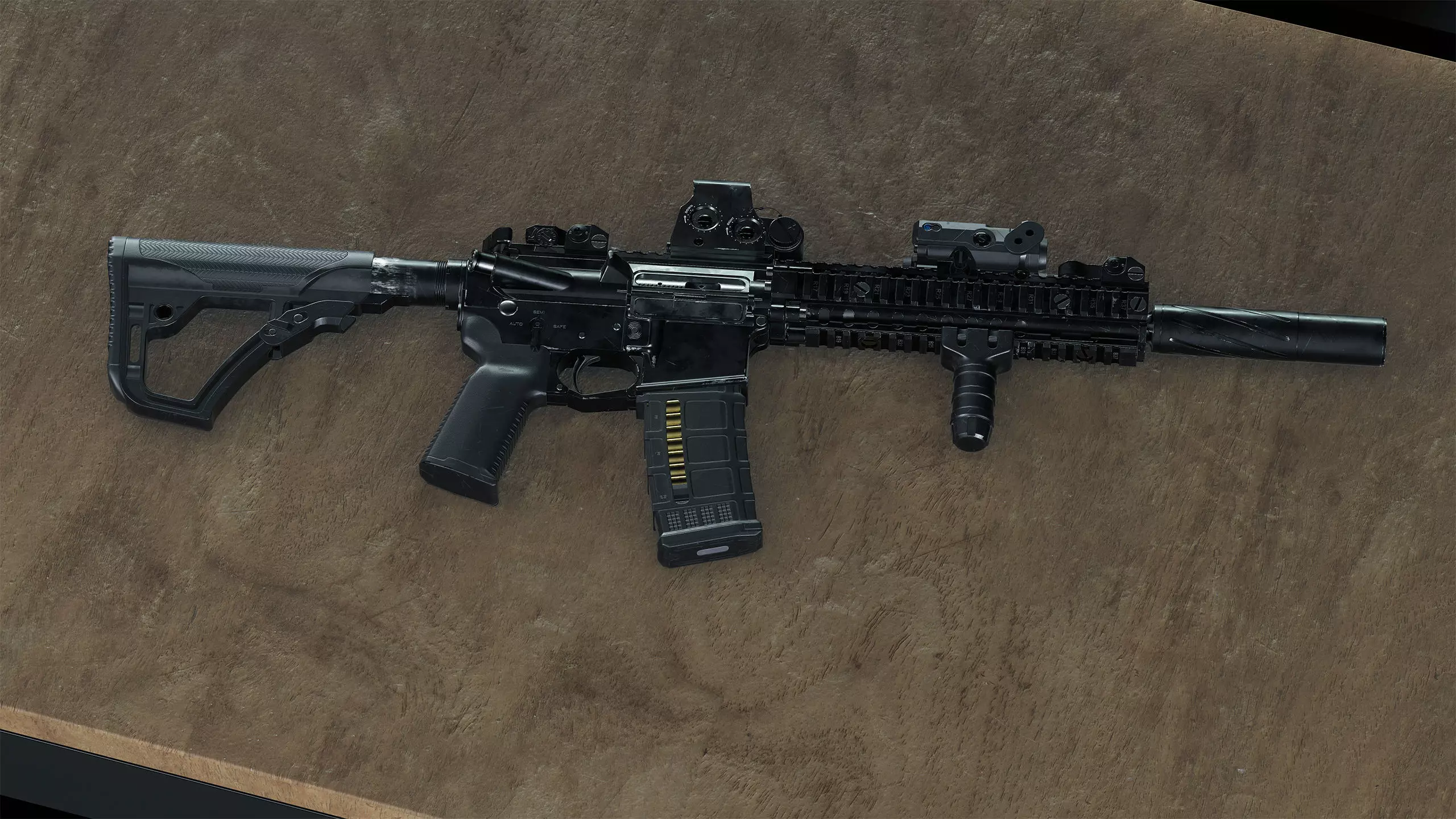 MK18 Assault Rifle Low-poly 3D model_12