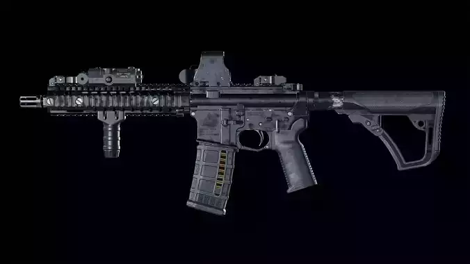 MK18 Assault Rifle Low-poly 3D model