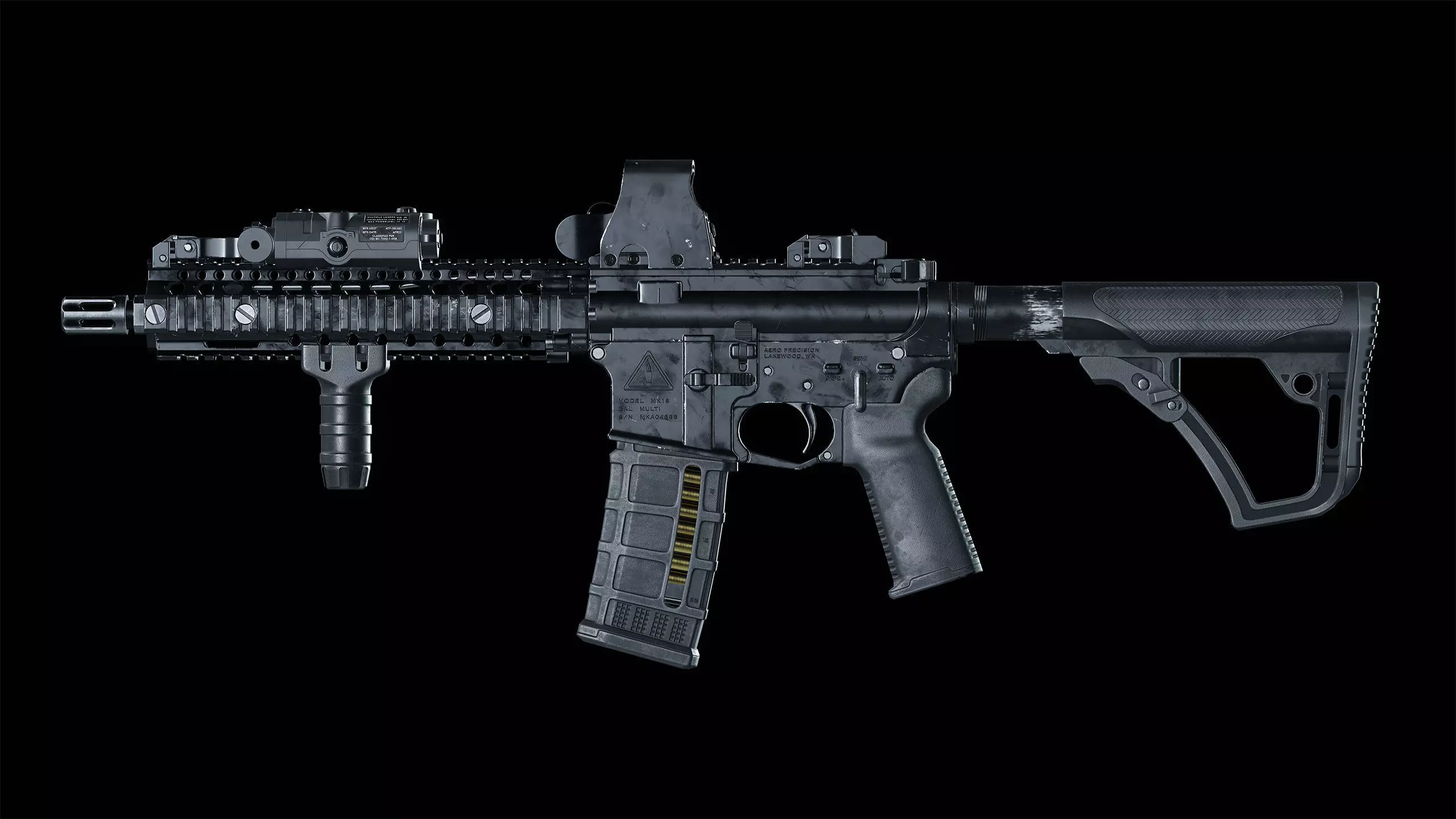 MK18 Assault Rifle Low-poly 3D model_0