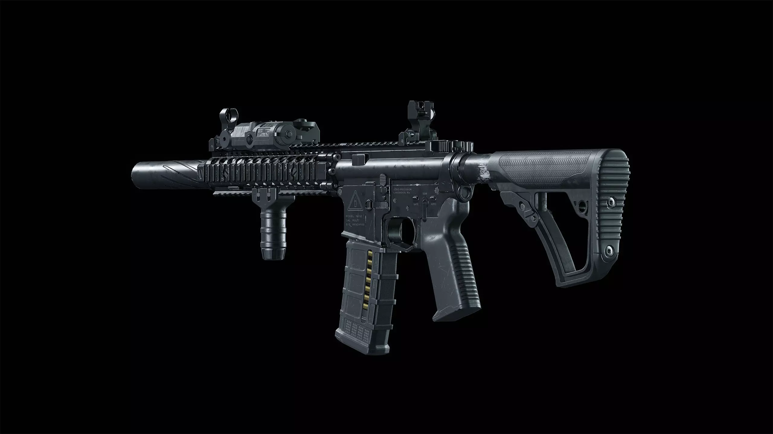 MK18 Assault Rifle Low-poly 3D model_6