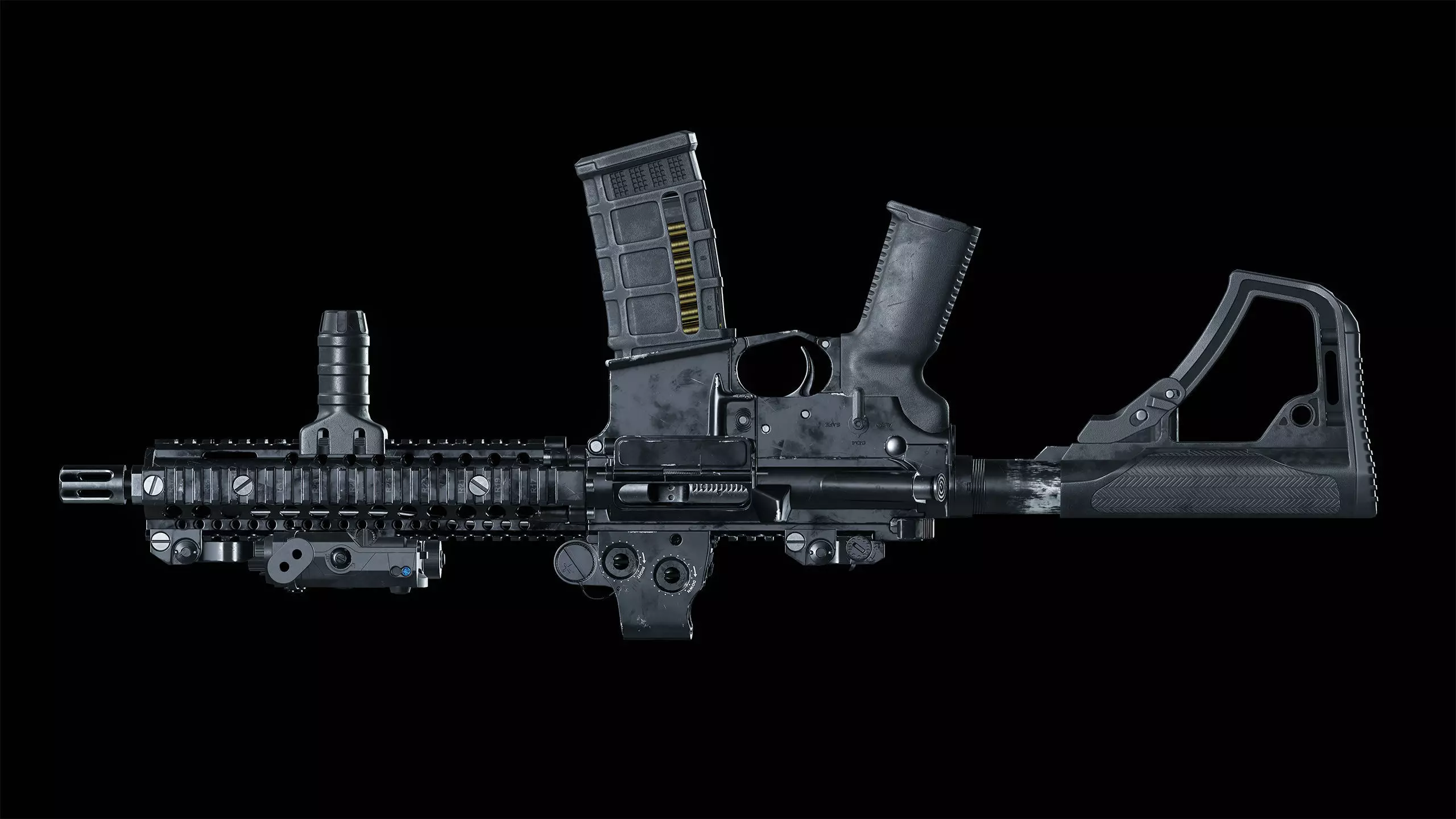 MK18 Assault Rifle Low-poly 3D model_2