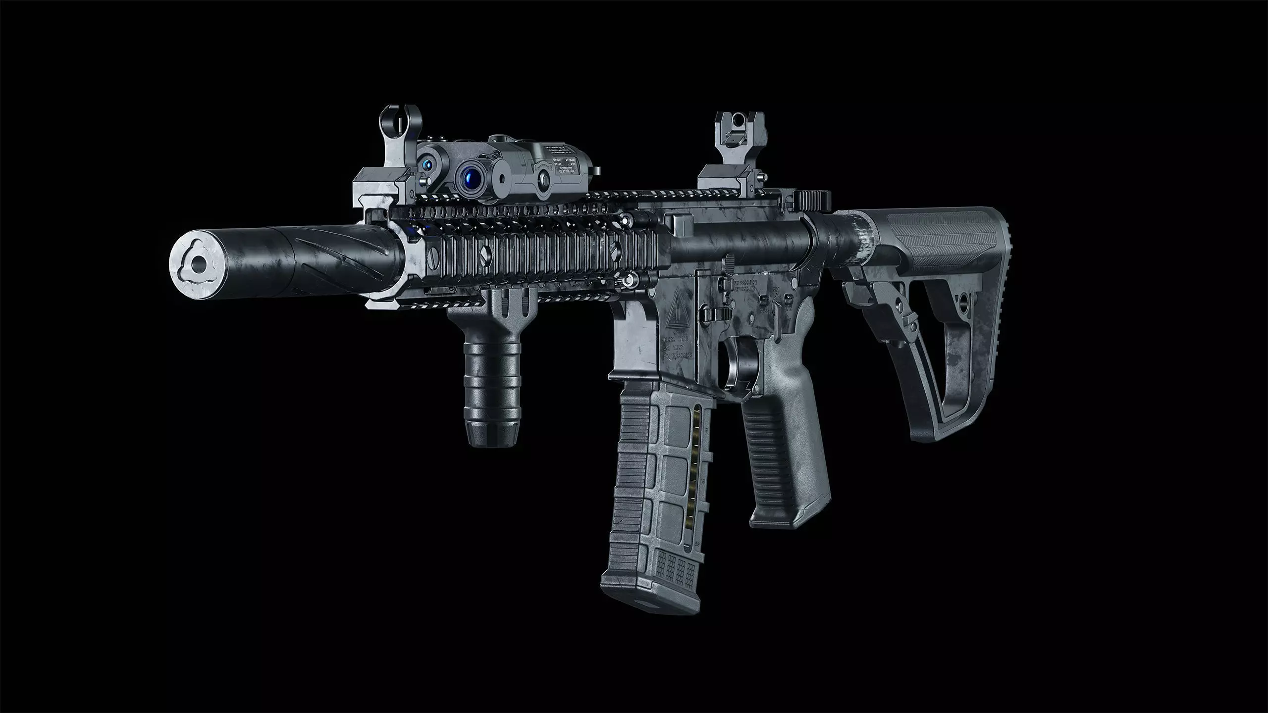 MK18 Assault Rifle Low-poly 3D model_9