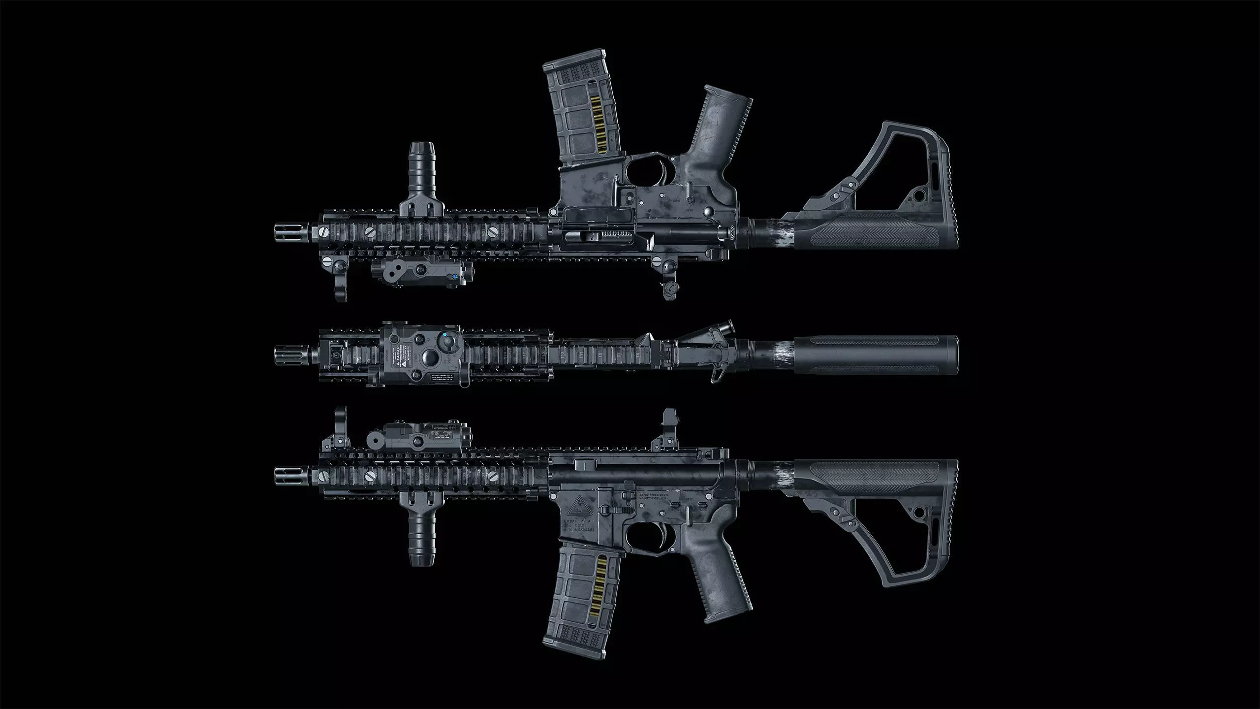 MK18 Assault Rifle Low-poly 3D model_4