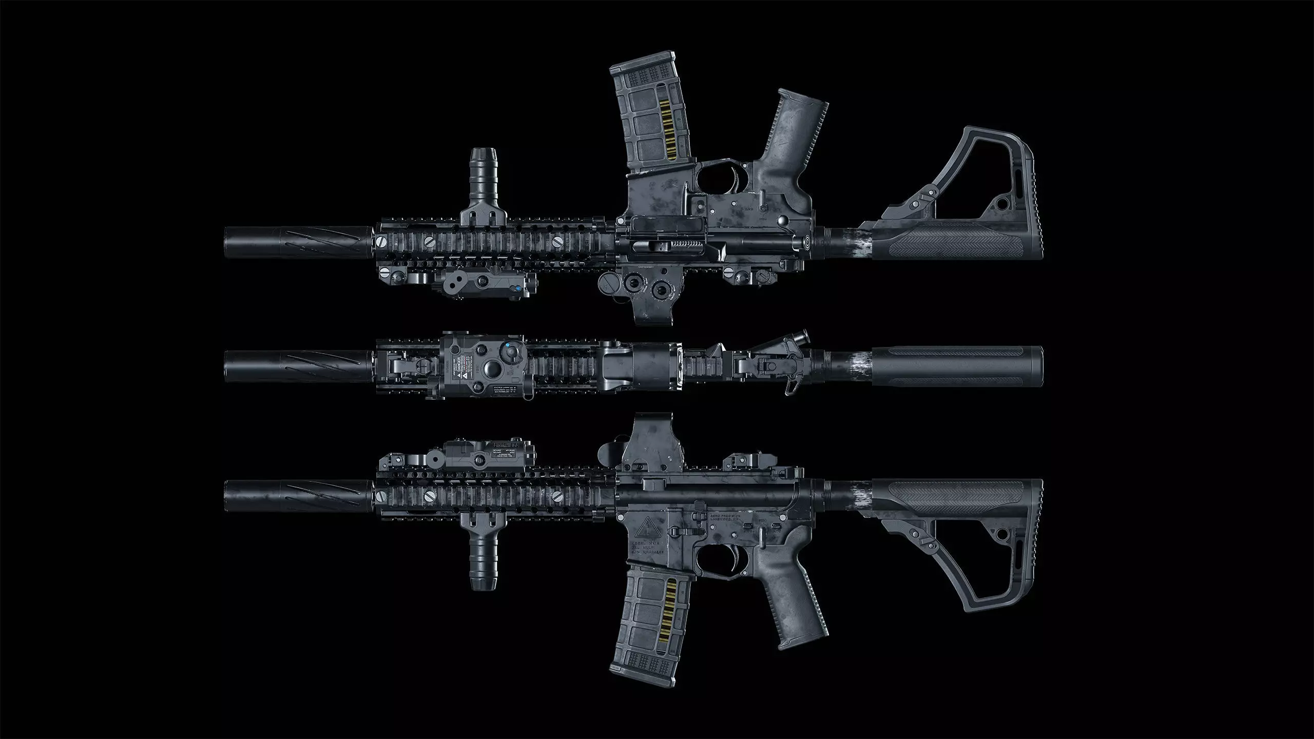MK18 Assault Rifle Low-poly 3D model_3