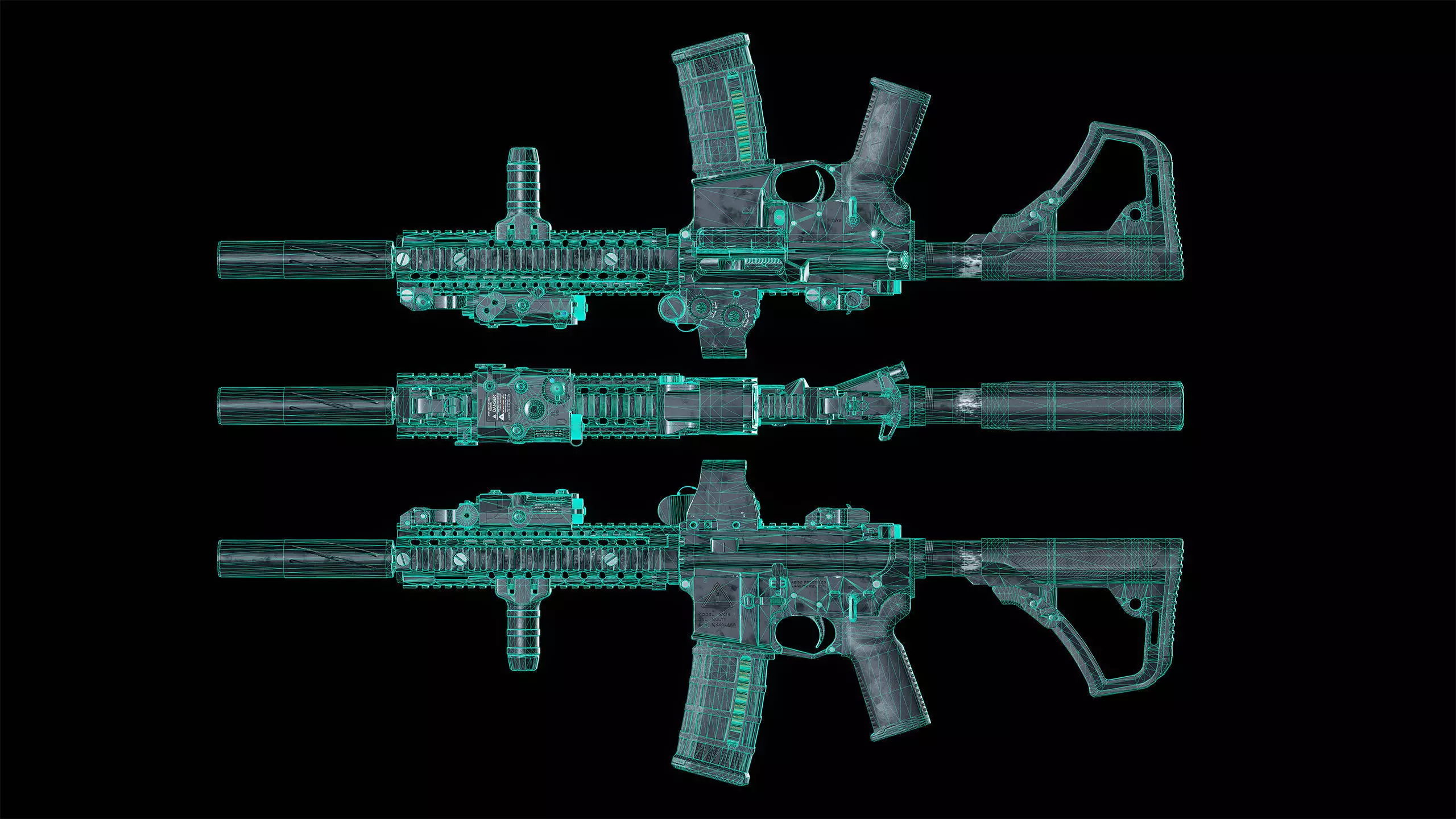 MK18 Assault Rifle Low-poly 3D model_13