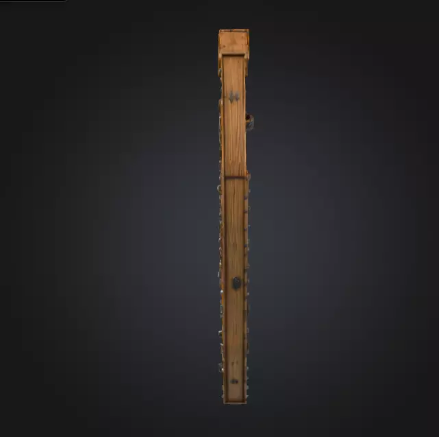 Medieval Wooden Door Low-poly 3D model_2