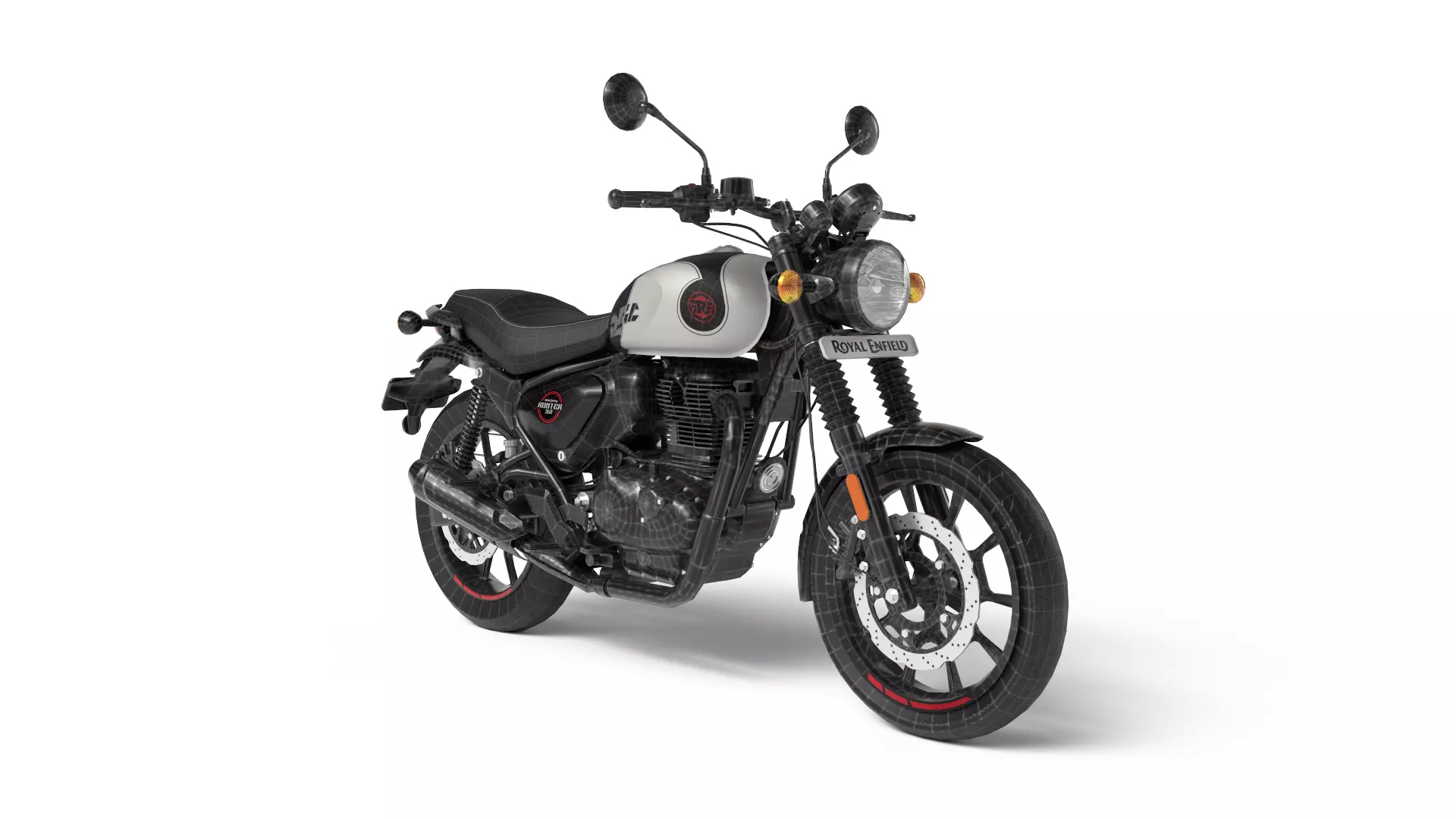 Royal Enfield Hunter 350 Tokyo Black - Realistic 3D Model Low-poly 3D model_11