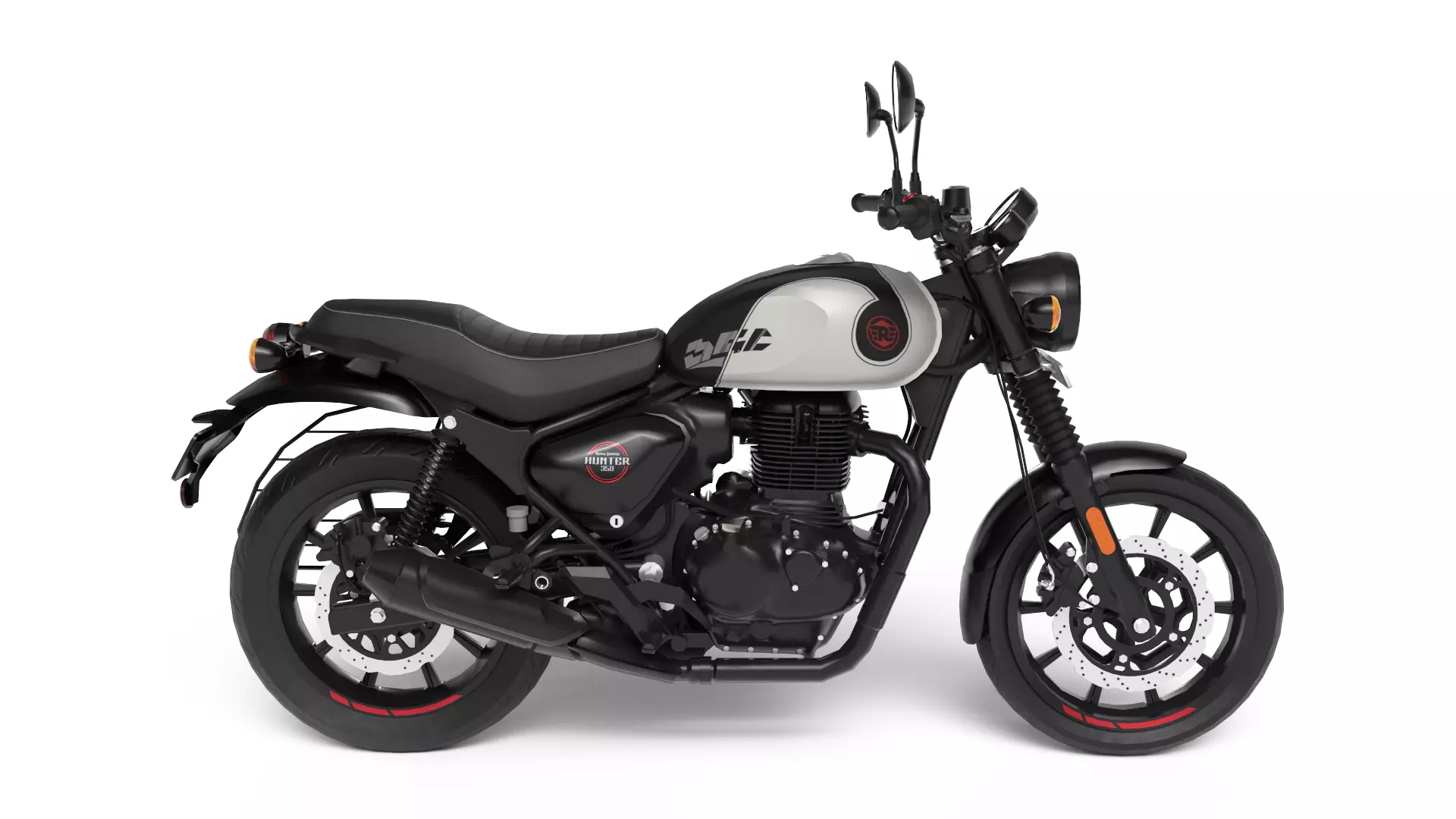 Royal Enfield Hunter 350 Tokyo Black - Realistic 3D Model Low-poly 3D model_4