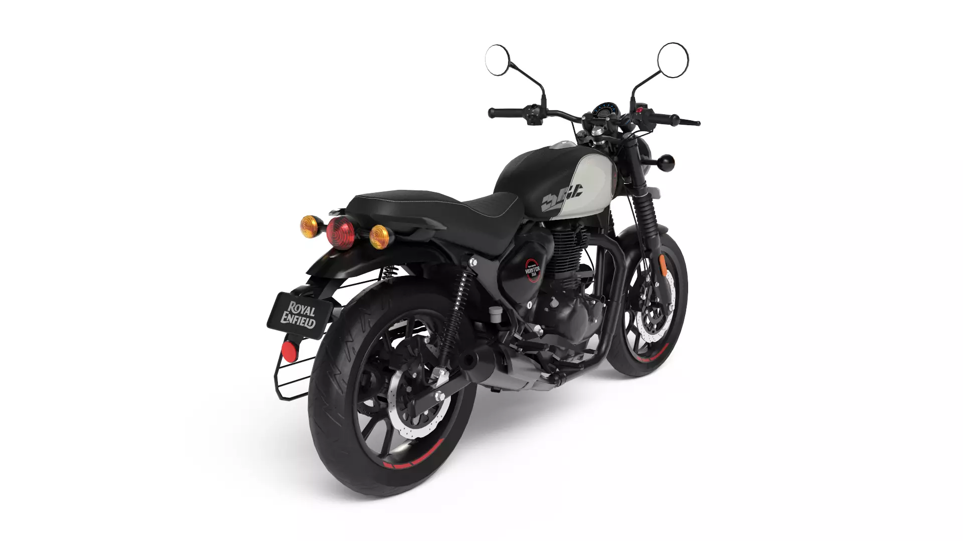 Royal Enfield Hunter 350 Tokyo Black - Realistic 3D Model Low-poly 3D model_3