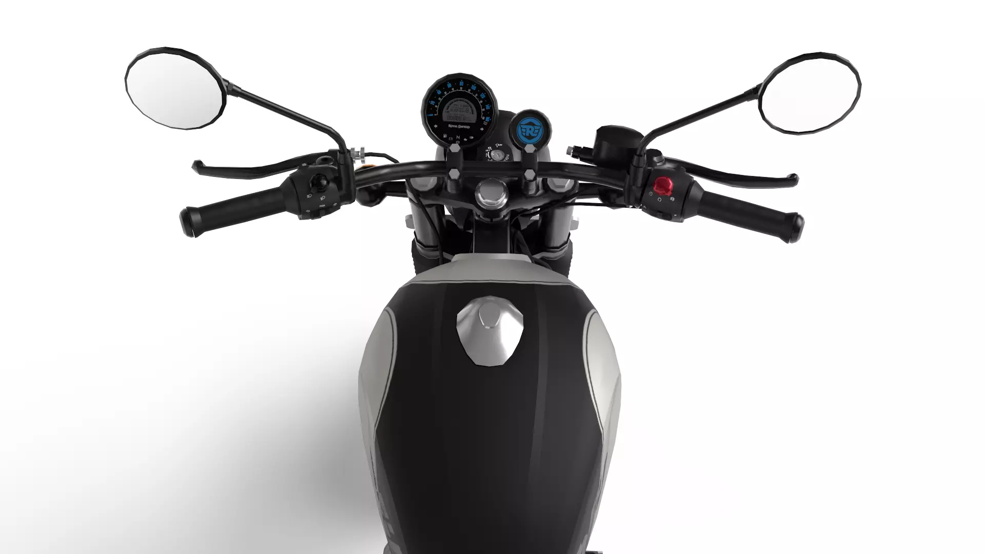 Royal Enfield Hunter 350 Tokyo Black - Realistic 3D Model Low-poly 3D model_12