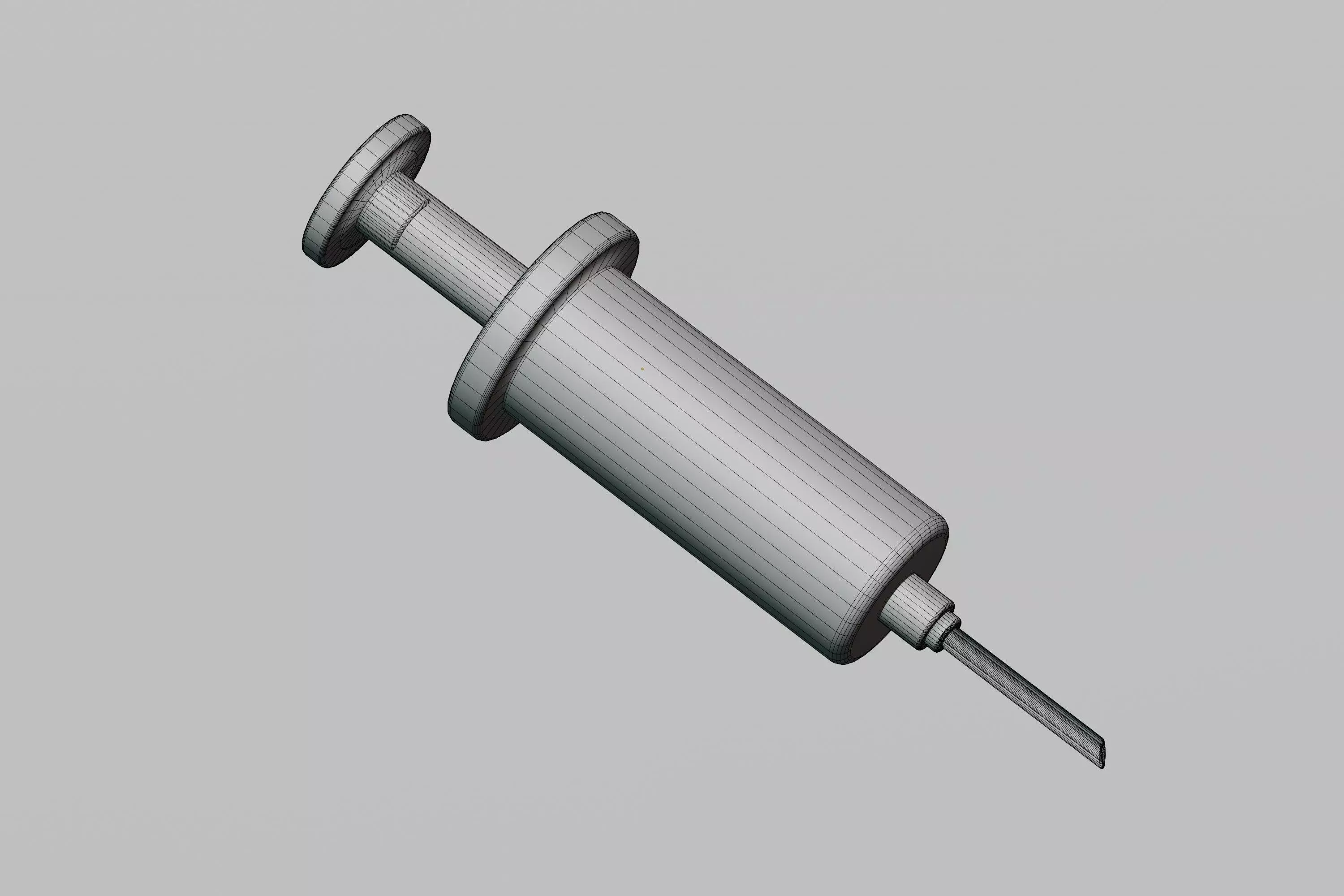 Syringe cartoon Low-poly 3D model_6