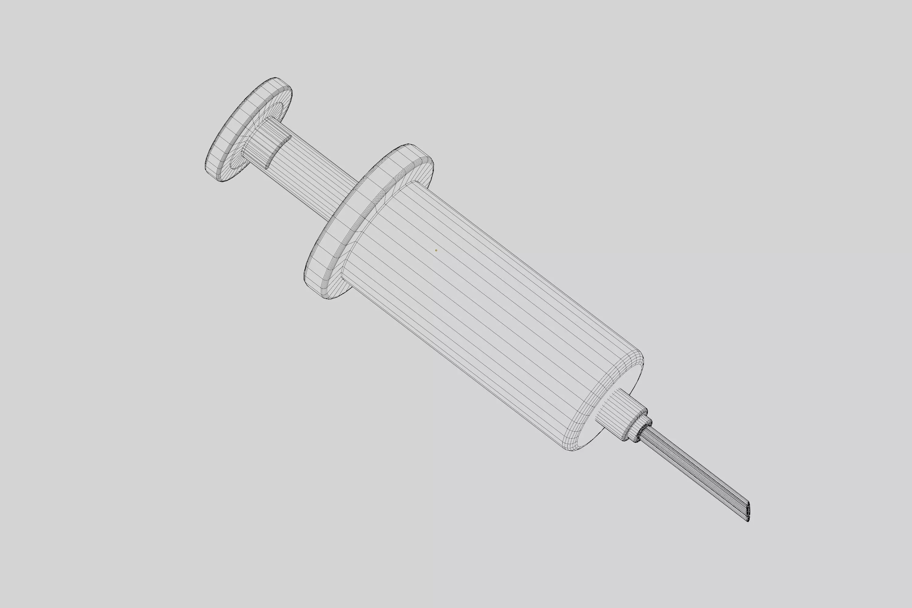 Syringe cartoon Low-poly 3D model_7