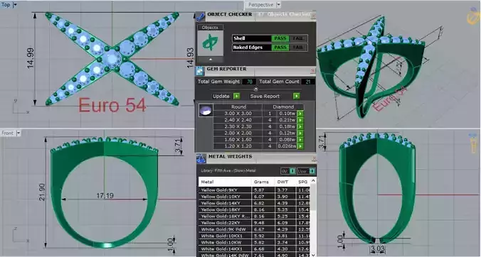Rose Gold Cross Design stl 3dm Ring Model jr00215