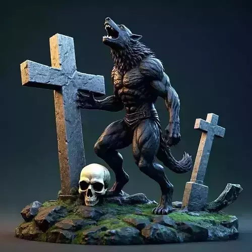 2116COLORFUL Werewolf Howling  3D Model  beast