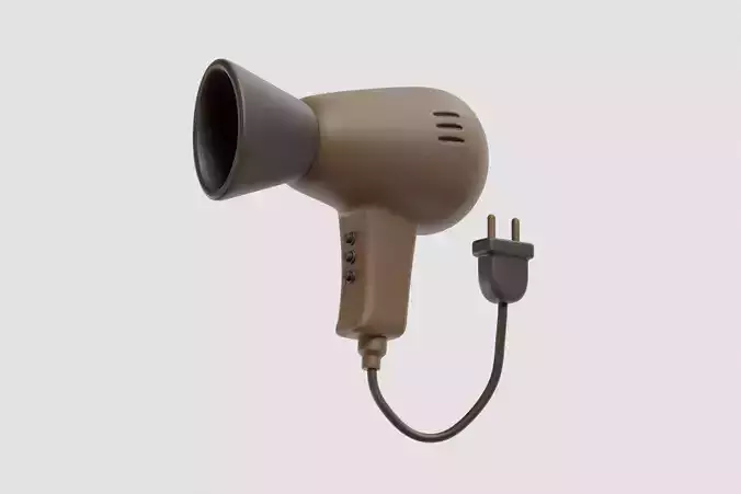 Cartoon Hair Dryer Low-poly 3D model