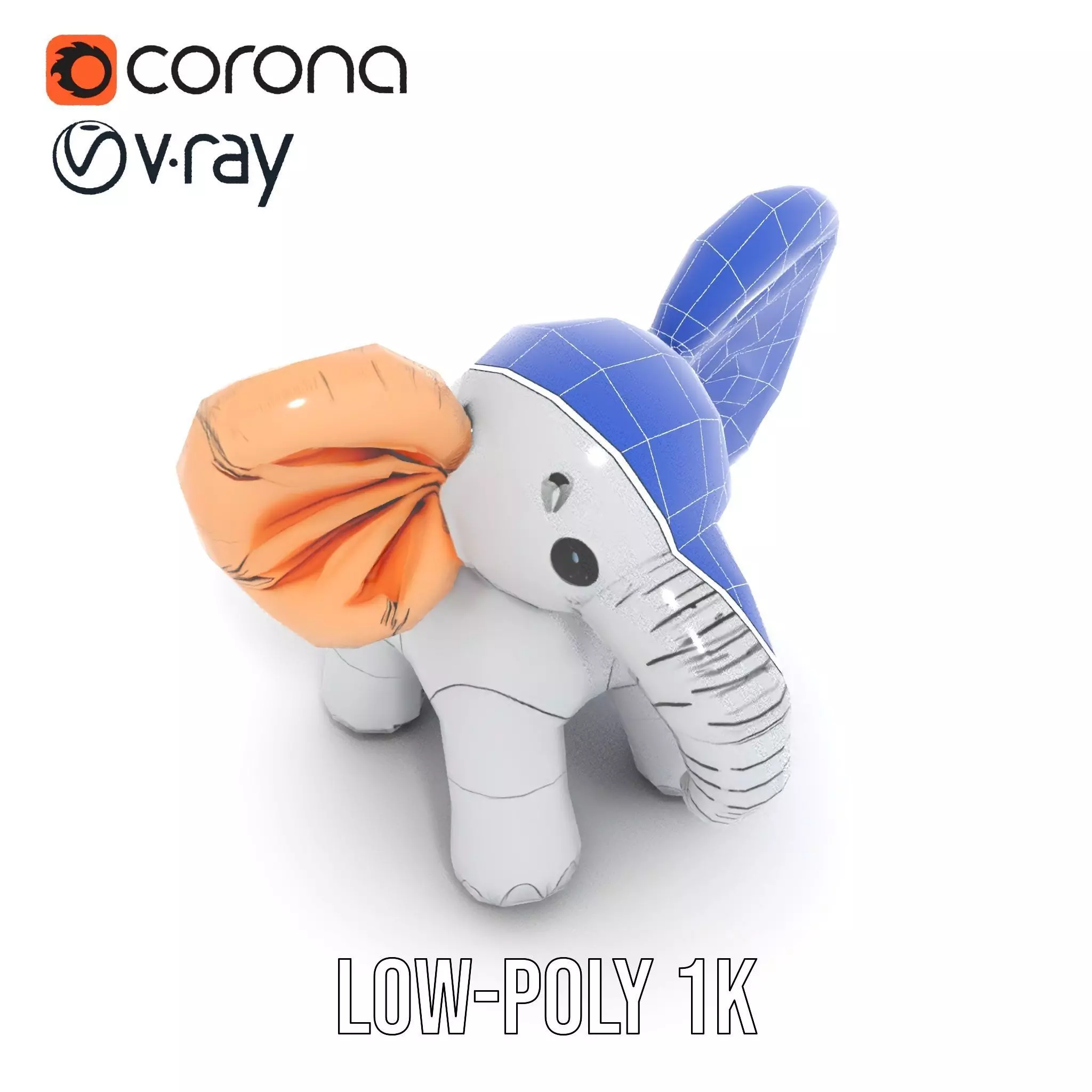 Balloon Elephant model pack Low-poly 3D model_8