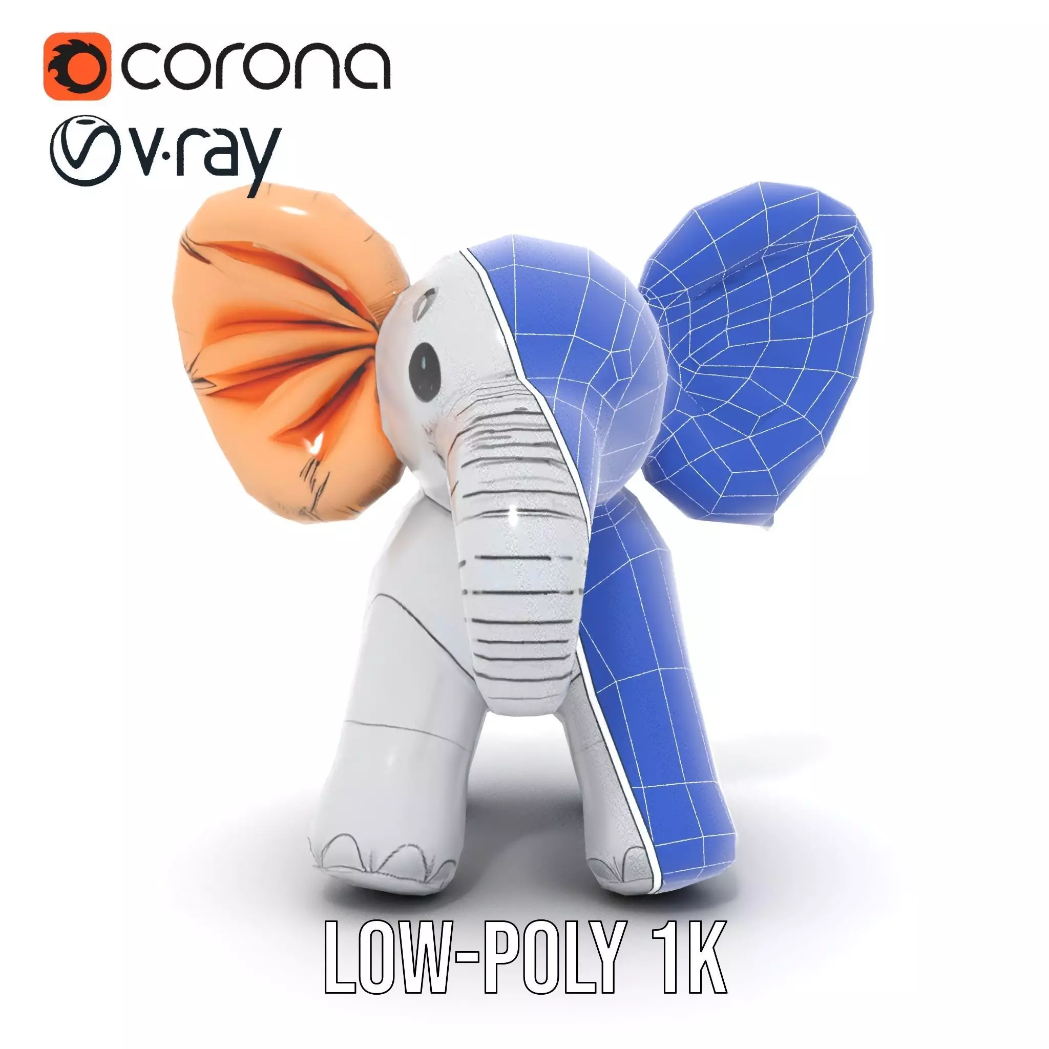 Balloon Elephant model pack Low-poly 3D model_31
