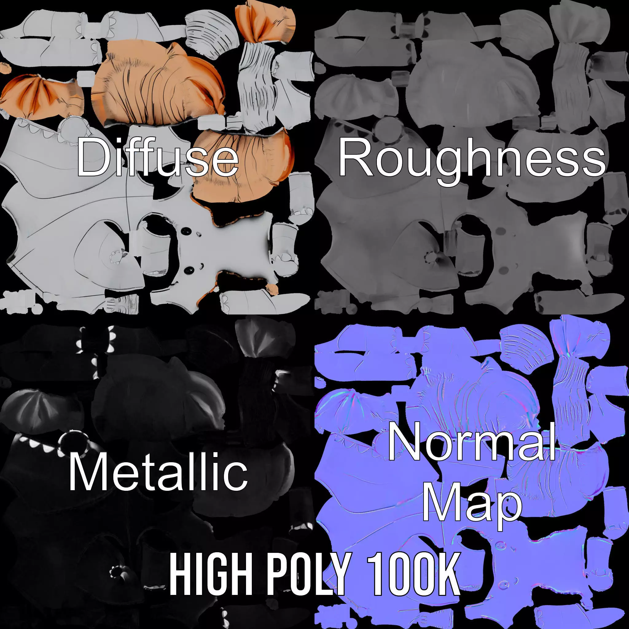 Balloon Elephant model pack Low-poly 3D model_4