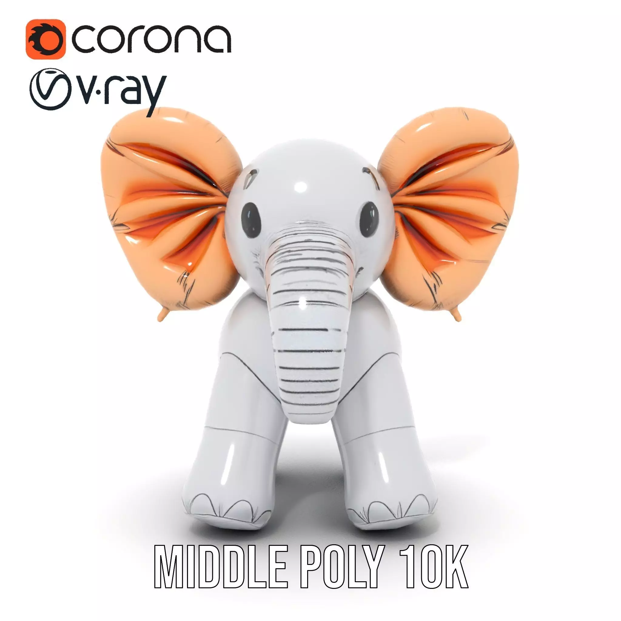 Balloon Elephant model pack Low-poly 3D model_17