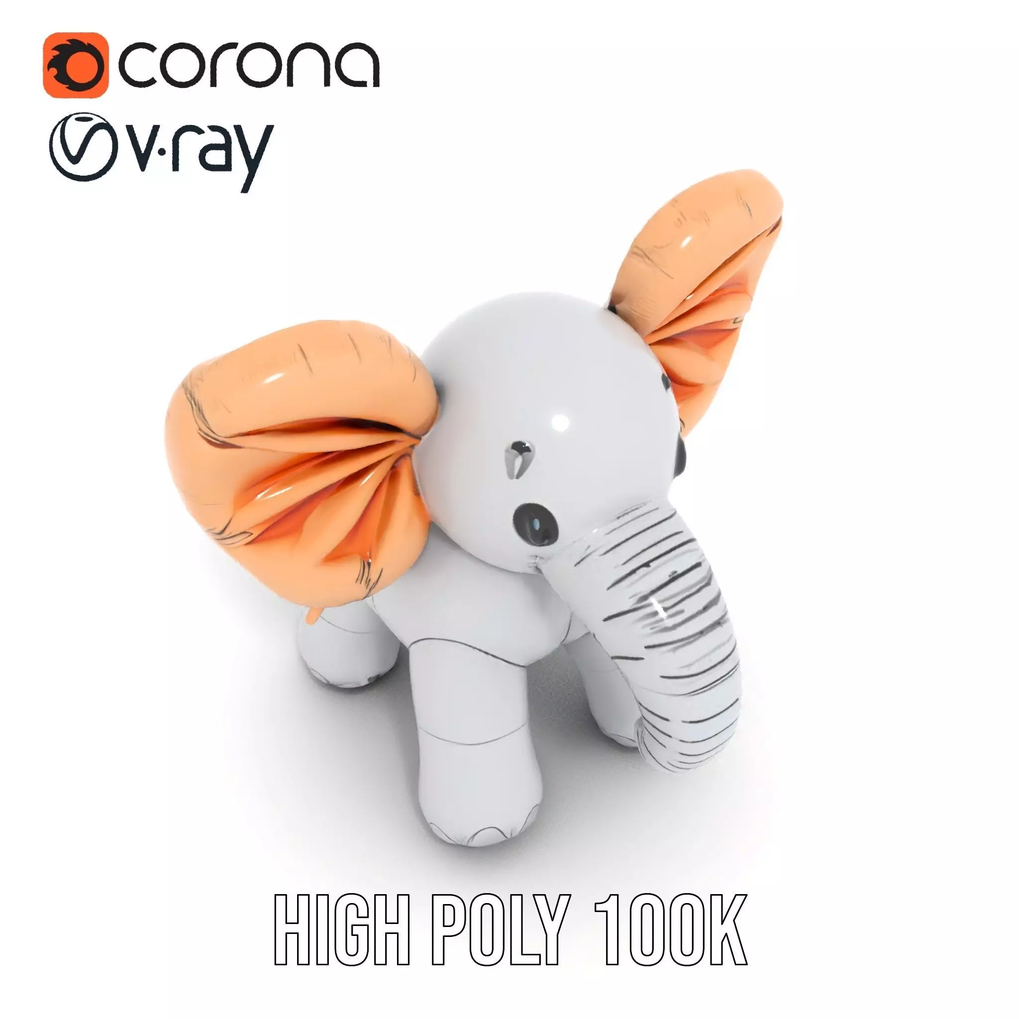 Balloon Elephant model pack Low-poly 3D model_29