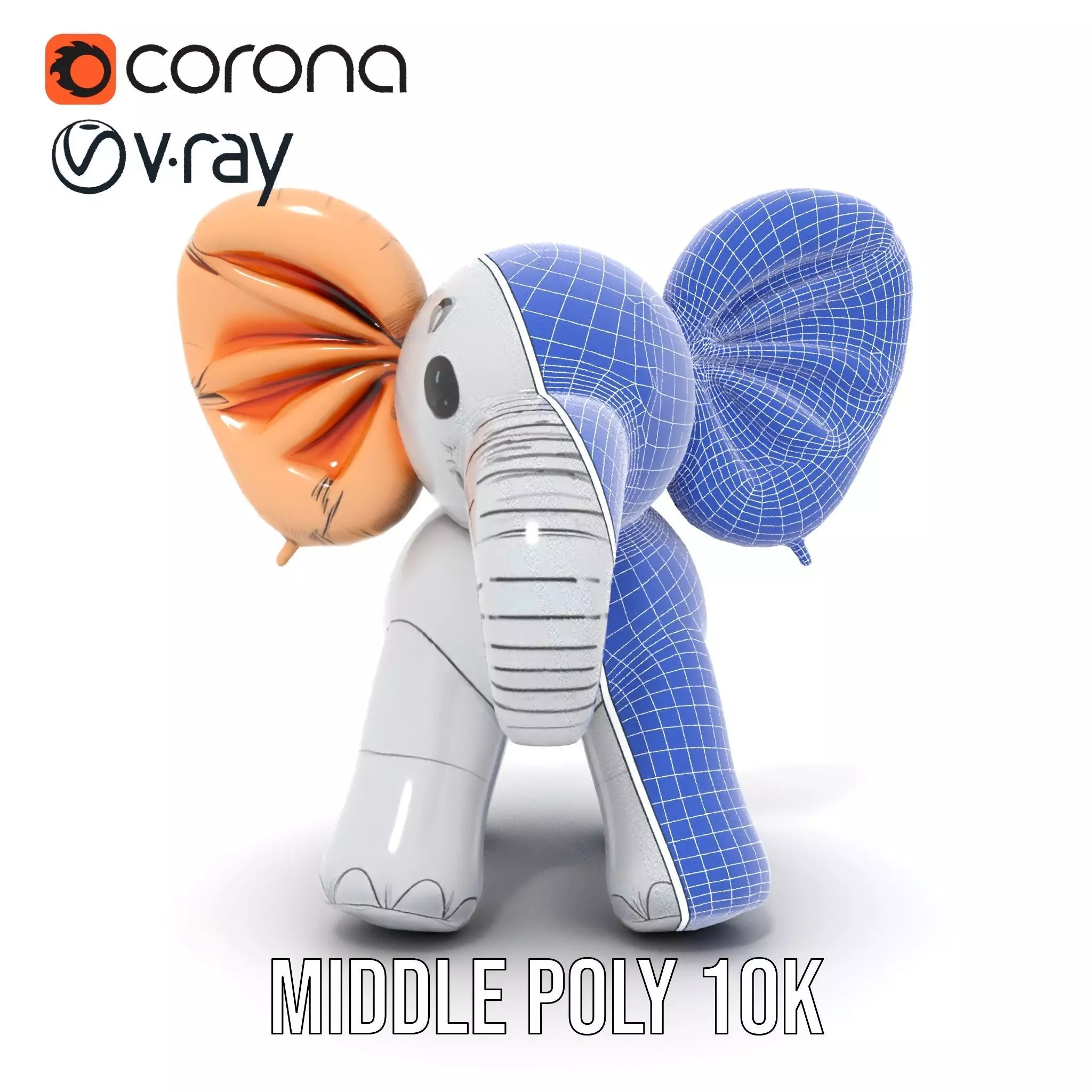 Balloon Elephant model pack Low-poly 3D model_24