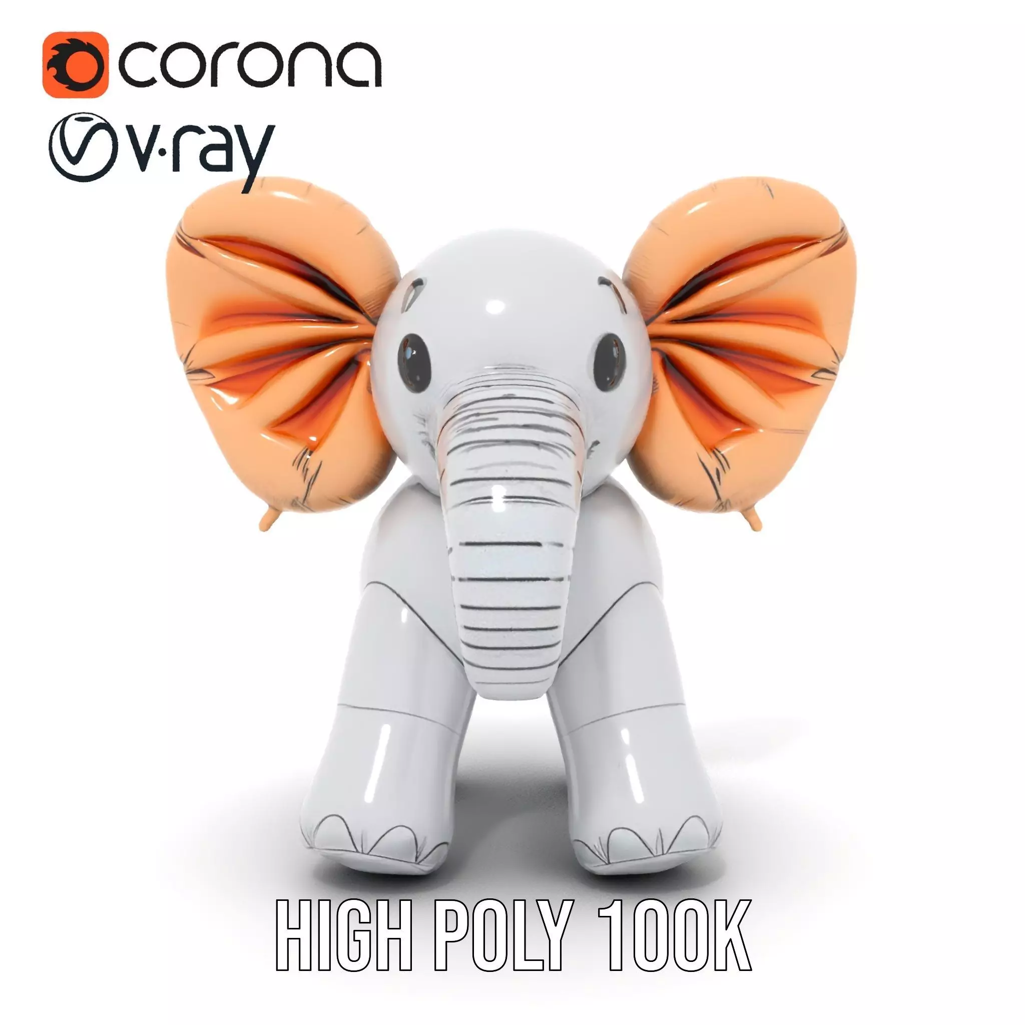 Balloon Elephant model pack Low-poly 3D model_32
