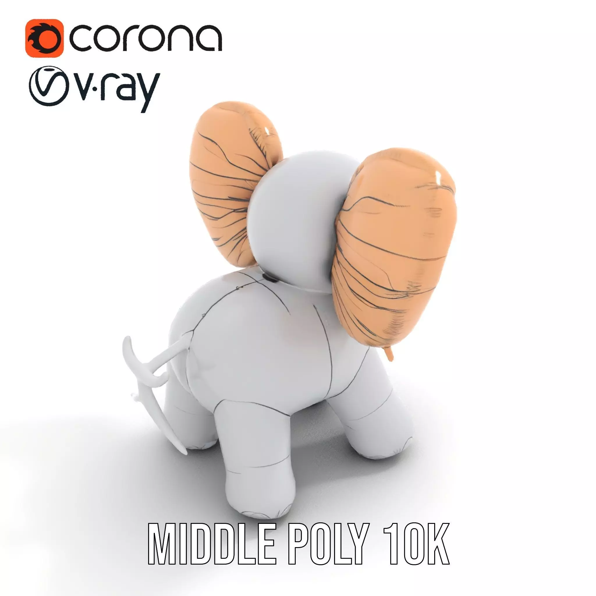 Balloon Elephant model pack Low-poly 3D model_6