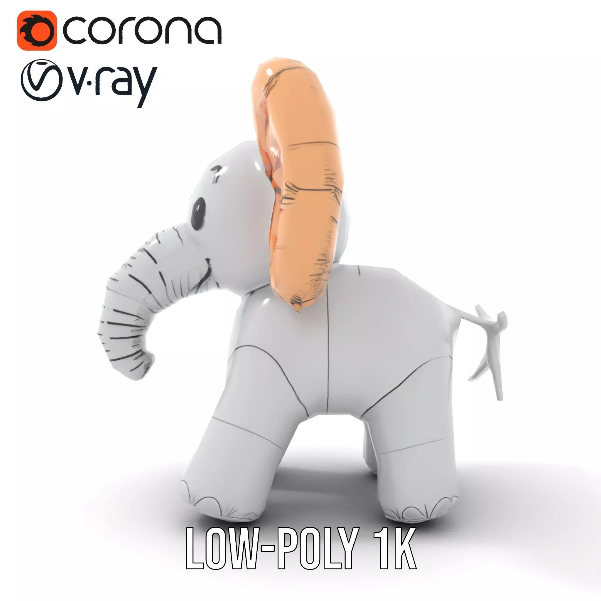 Balloon Elephant model pack Low-poly 3D model_10