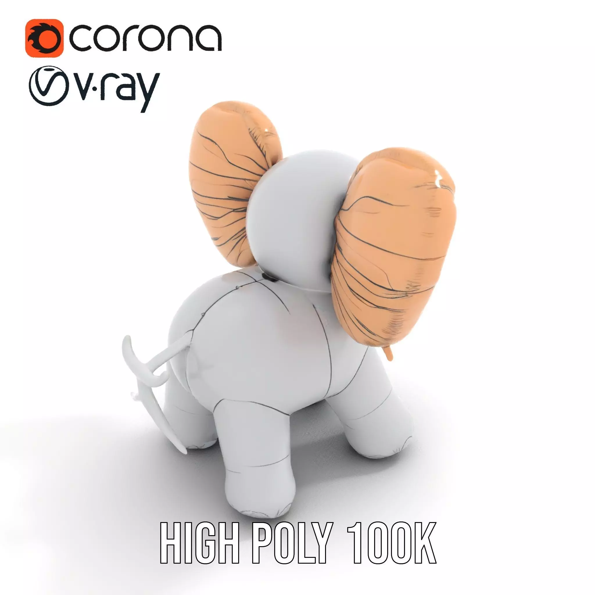 Balloon Elephant model pack Low-poly 3D model_16