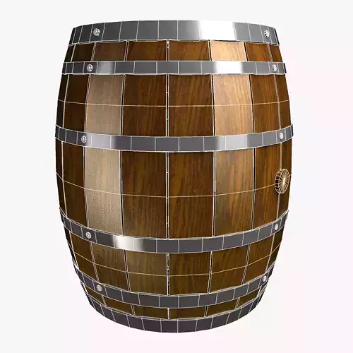 Wine Barrel Low-poly 3D model