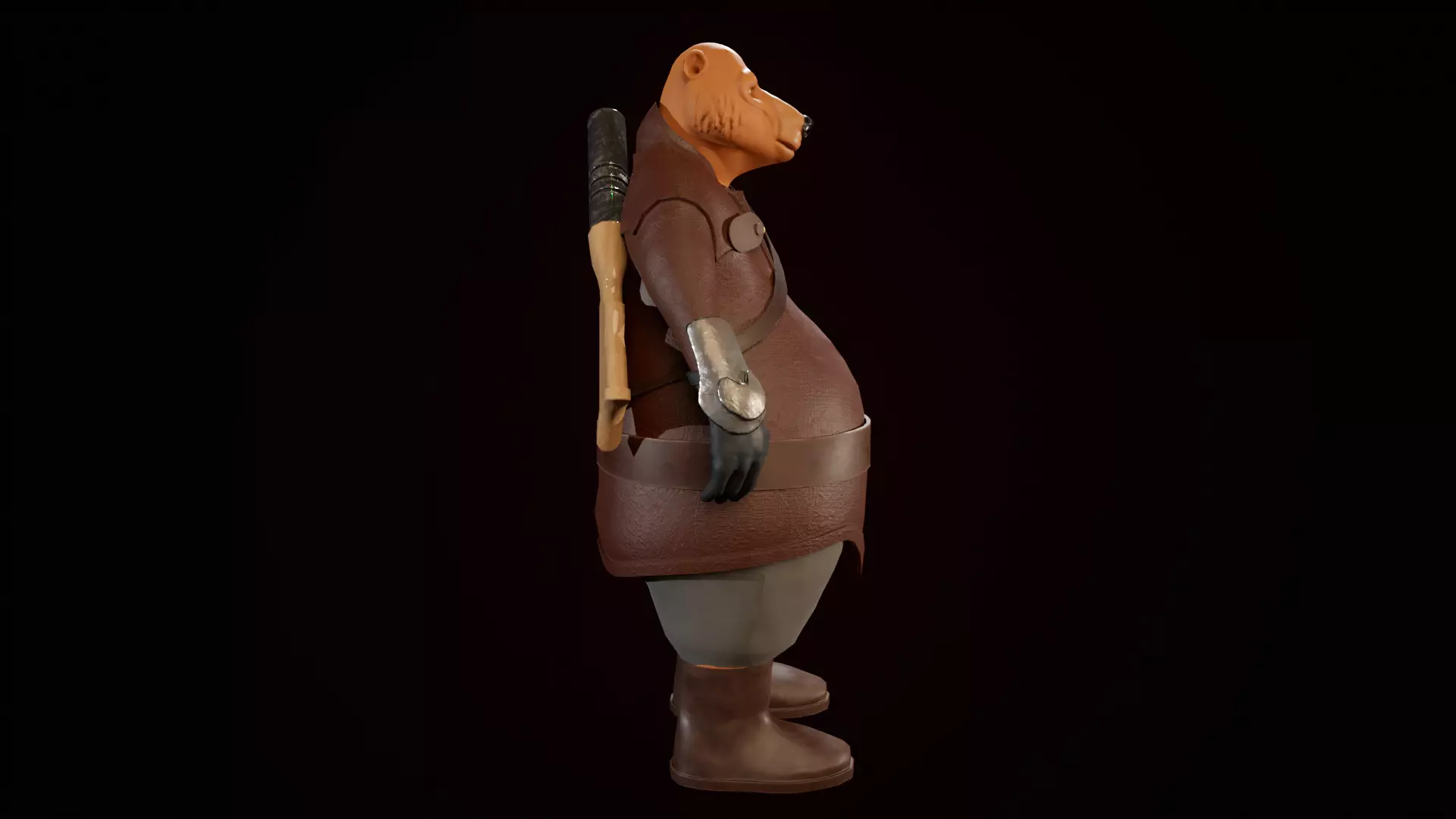 Bear Character Low-poly 3D model_7