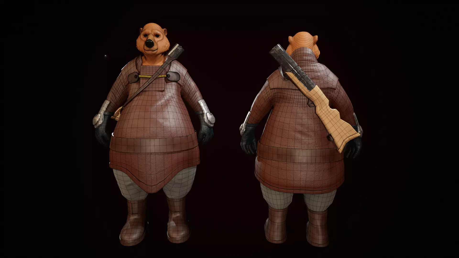 Bear Character Low-poly 3D model_5