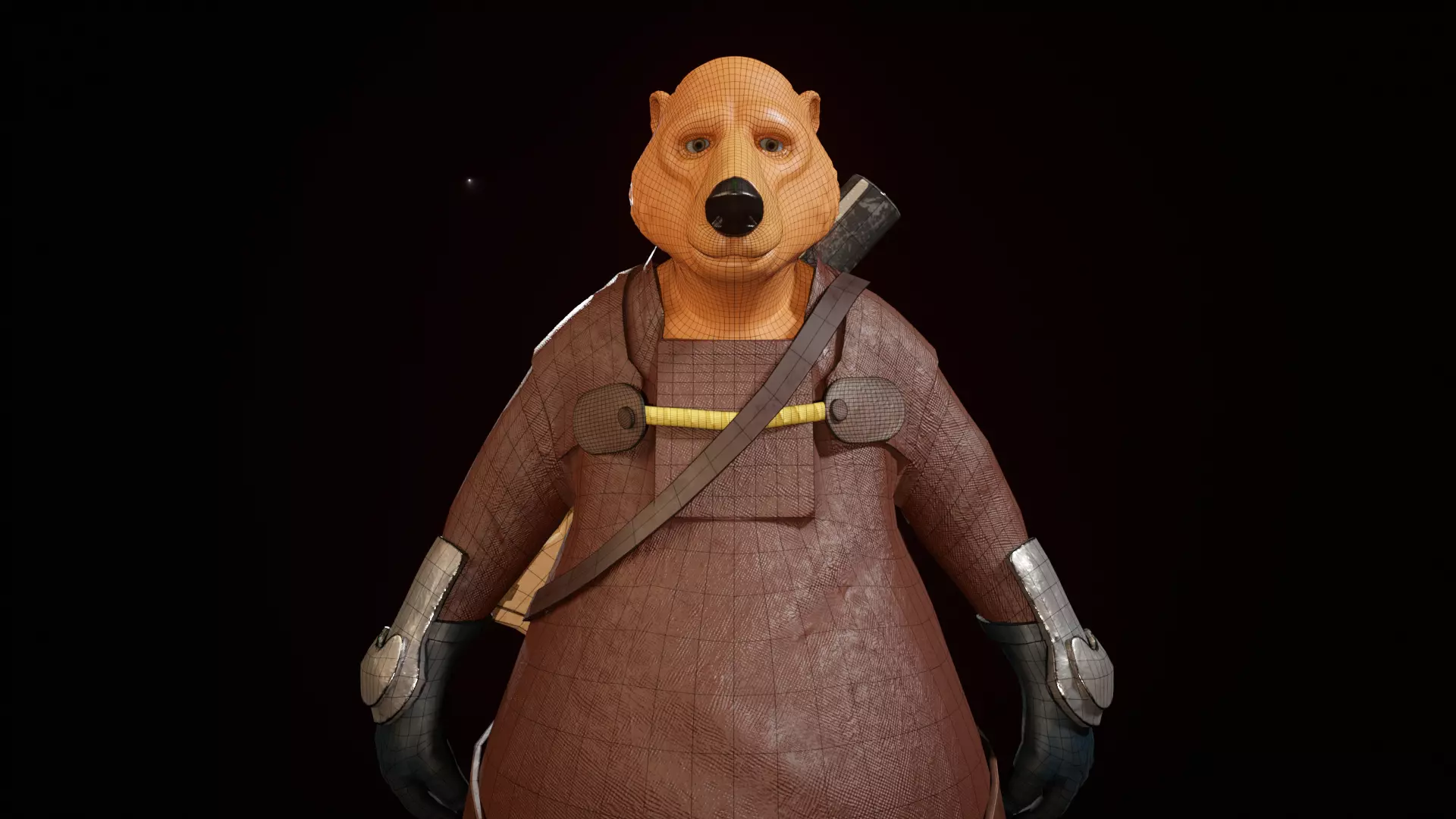 Bear Character Low-poly 3D model_4