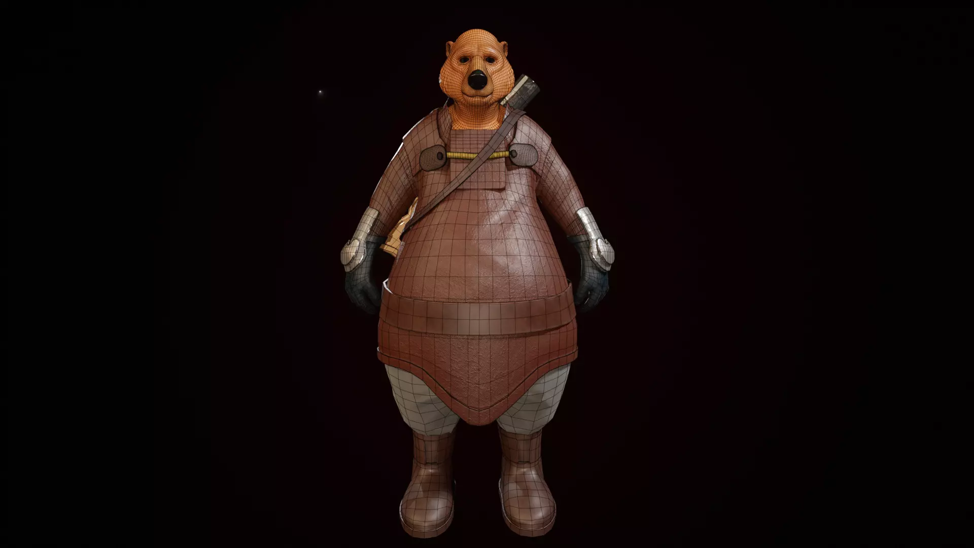 Bear Character Low-poly 3D model_3
