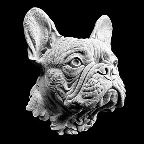 French Bulldog Portrait Sculpture