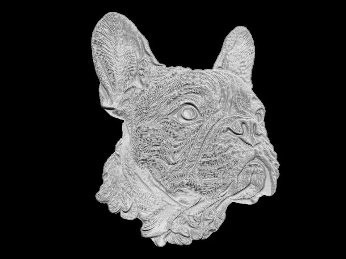 French Bulldog Portrait Sculpture 3D print model_1