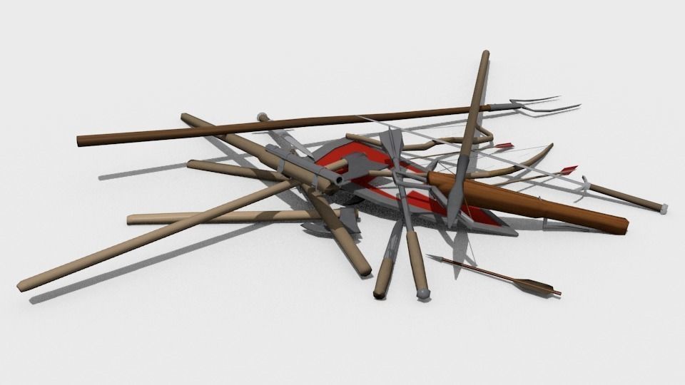 Medieval weapon pack Free low-poly 3D model_7