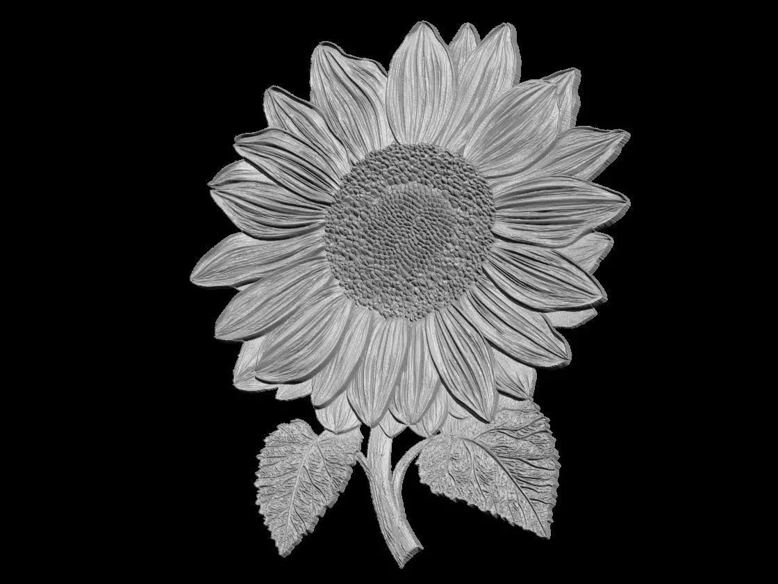 Sunflower Sculpture 3D print model_2