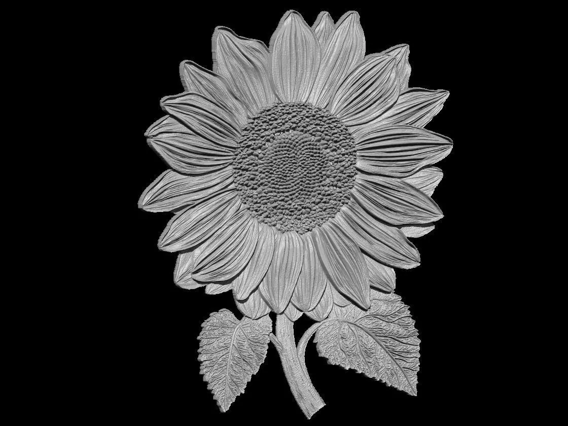 Sunflower Sculpture 3D print model_3
