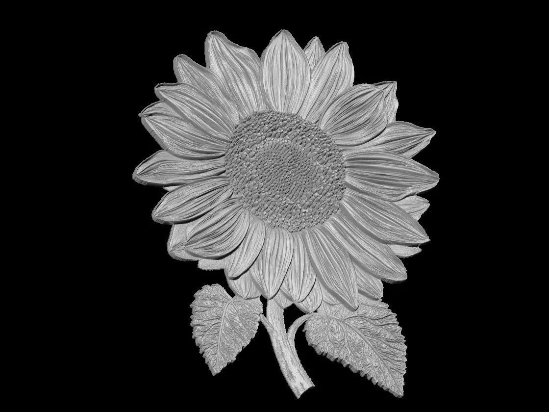 Sunflower Sculpture 3D print model_4