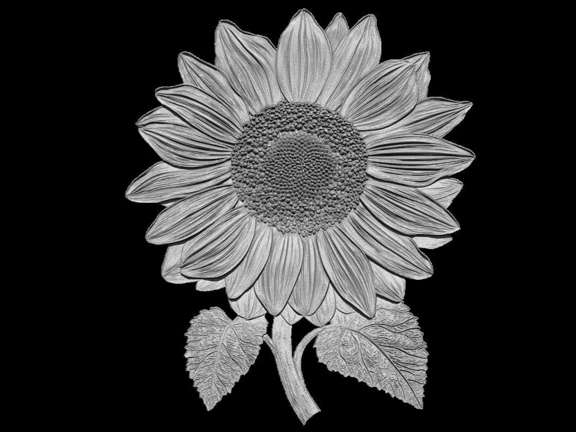 Sunflower Sculpture 3D print model_1