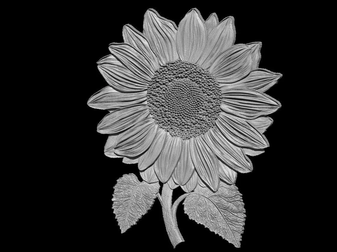 Sunflower Sculpture 3D print model_5