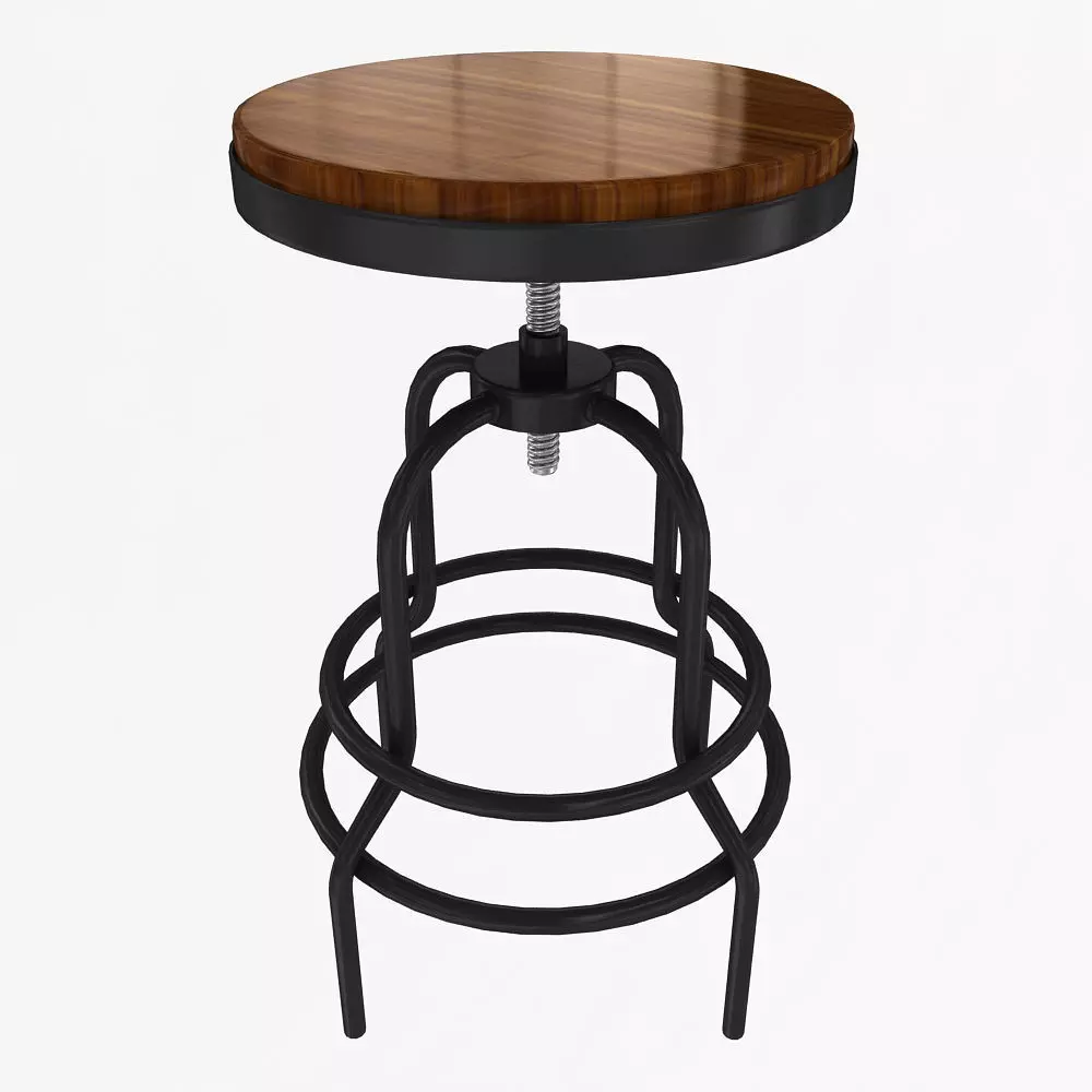 Industrial Mansard Stool Low-poly 3D model_0