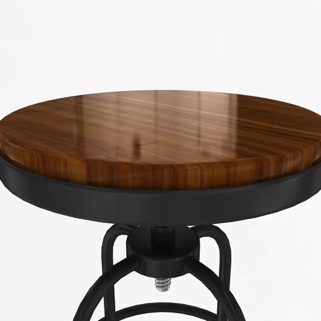 Industrial Mansard Stool Low-poly 3D model_3