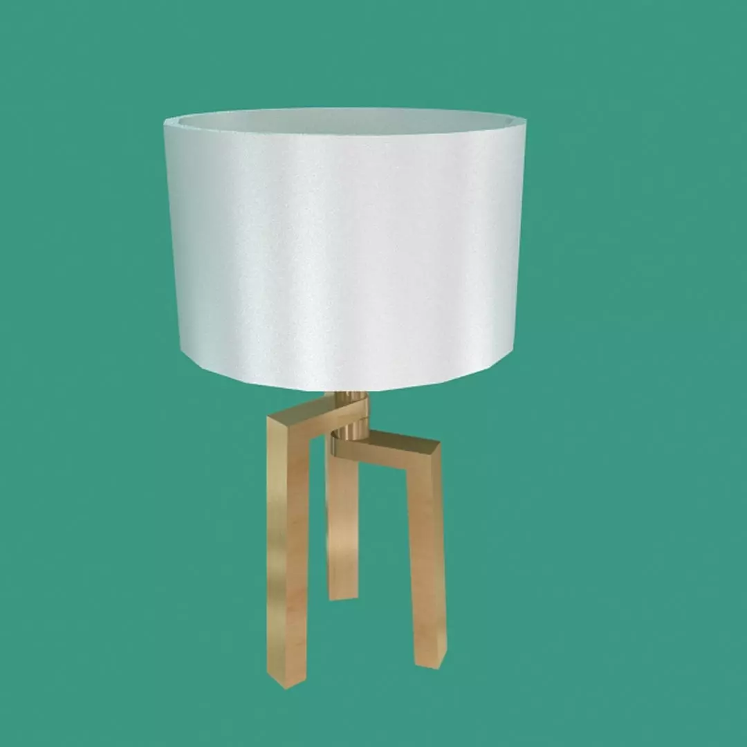 Wooden Lamp Low-poly 3D model_2