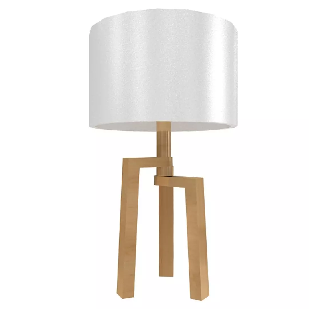 Wooden Lamp Low-poly 3D model_0