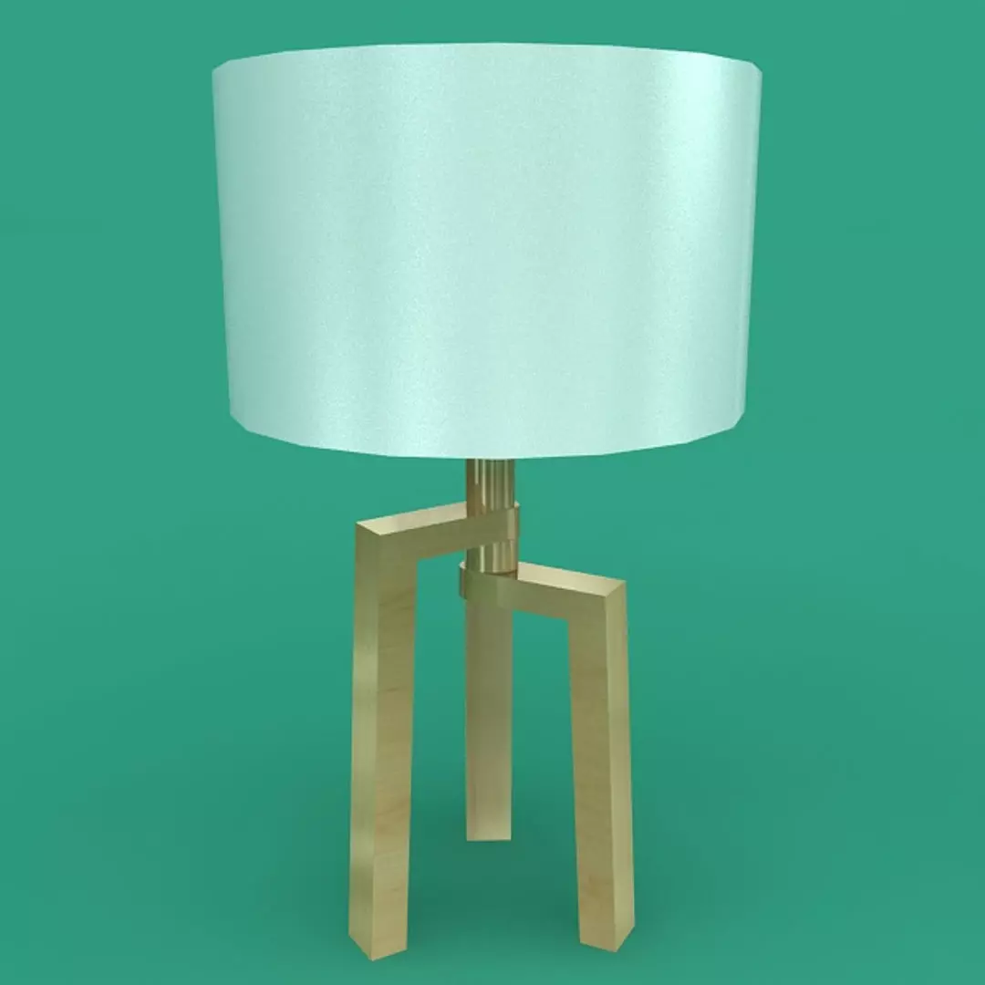 Wooden Lamp Low-poly 3D model_3