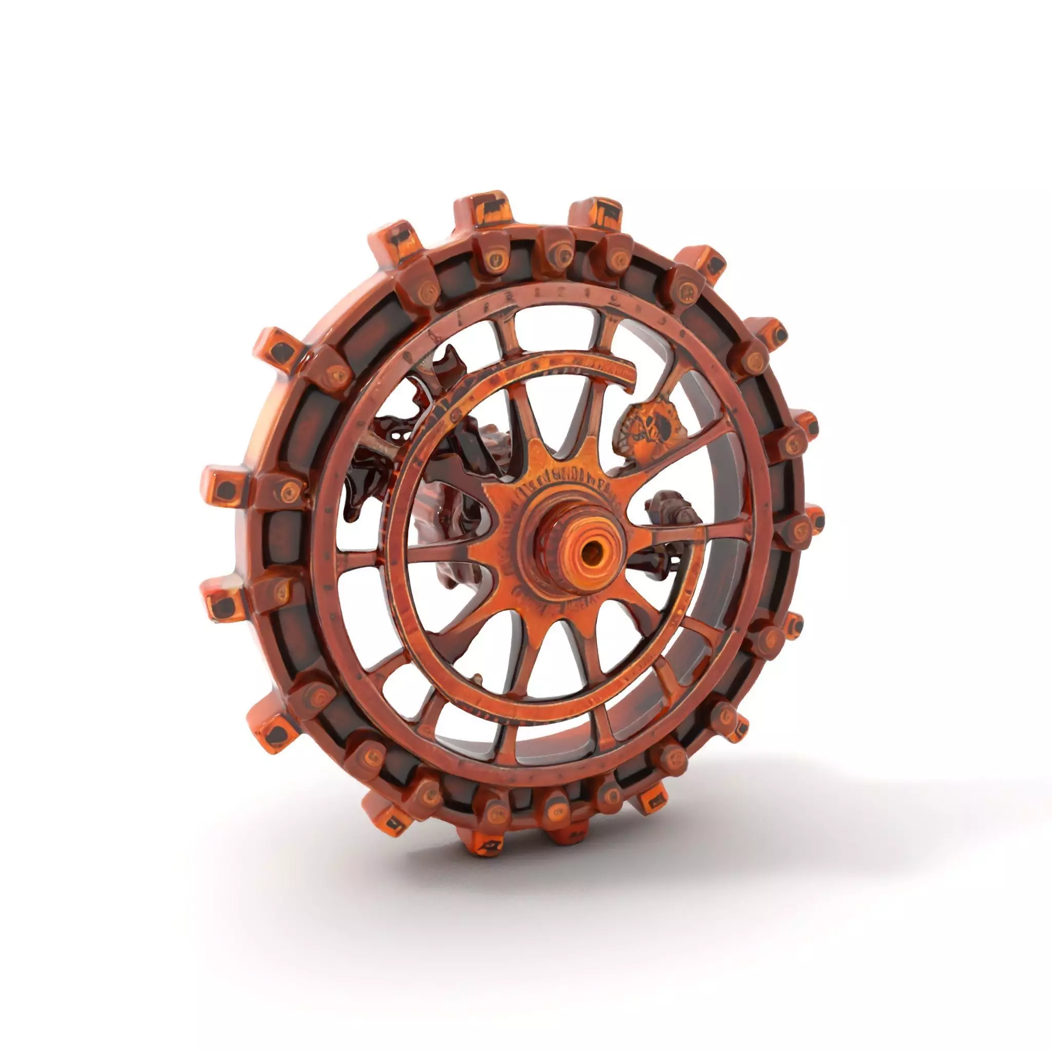 Copper Steampunk Gear model pack Low-poly 3D model_0