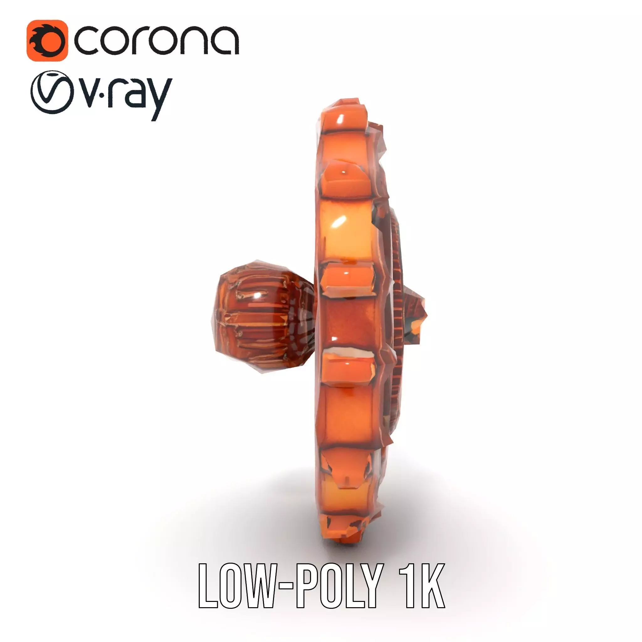 Copper Steampunk Gear model pack Low-poly 3D model_17