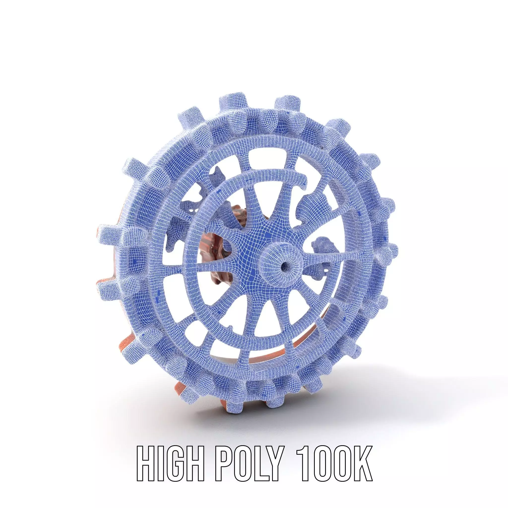 Copper Steampunk Gear model pack Low-poly 3D model_5